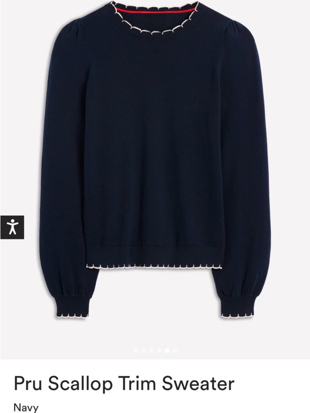 Boden Pru Scallop Trim Sweater - Picture 2 of 4